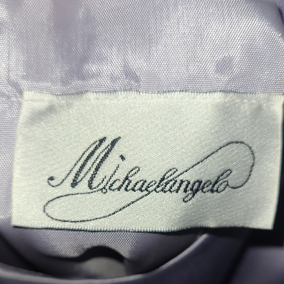 Formal Dress Gown Maxi Elegant Satin Pastel Lavender Purple Matching Scarf Zip - Picture 4 of 9